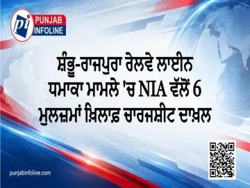 ਸ਼ੰਭੂ-ਰਾਜਪੁਰਾ ਰੇਲਵੇ ਲਾਈਨ ਧਮਾਕਾ ਮਾਮਲੇ 'ਚ NIA ਵੱਲੋਂ 6 ਮੁਲਜ਼ਮਾਂ ਖ਼ਿਲਾਫ਼ ਚਾਰਜਸ਼ੀਟ ਦਾਖ਼ਲ
