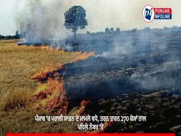 ਪੰਜਾਬ ’ਚ ਪਰਾਲੀ ਸਾੜਨ ਦੇ ਮਾਮਲੇ ਵਧੇ, ਤਰਨ ਤਾਰਨ 270 ਕੇਸਾਂ ਨਾਲ ਪਹਿਲੇ ਨੰਬਰ ’ਤੇ