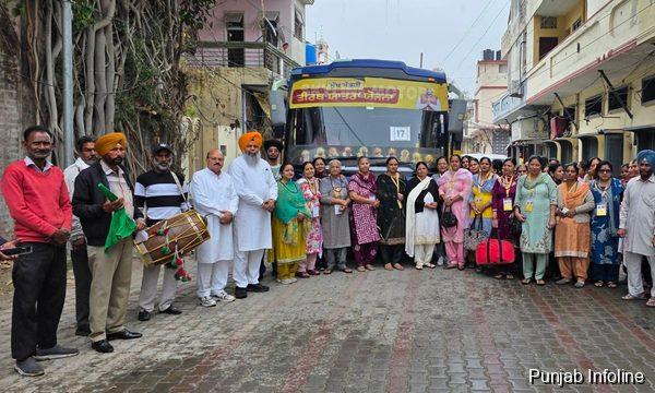 MLA Manwinder Giaspura Flags Off Bus Under Chief Minister Tirath Yatra Scheme in Doraha