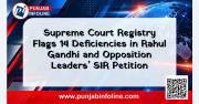 Supreme Court Registry Flags 14 Deficiencies in Rahul Gandhi and Opposition Leaders’ SIR Petition