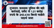 गुजरात: वलसाड पुलिस की बड़ी कार्रवाई, फ्लैट से 1.21 करोड़ रुपये के 243.670 किलो नशीले पदार्थ जब्त